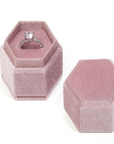 Hexagon Velvet Ring Box