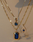 Sapphire Element Necklace | 14k Gold