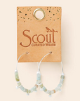 Stone Disc Hoop Earrings: Amazonite/Silver