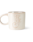 White Floral Artisan Monogram Mug
