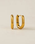 Small Paperclip Puff Hoop Earrings | Gold