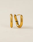 Small Paperclip Puff Hoop Earrings | Gold