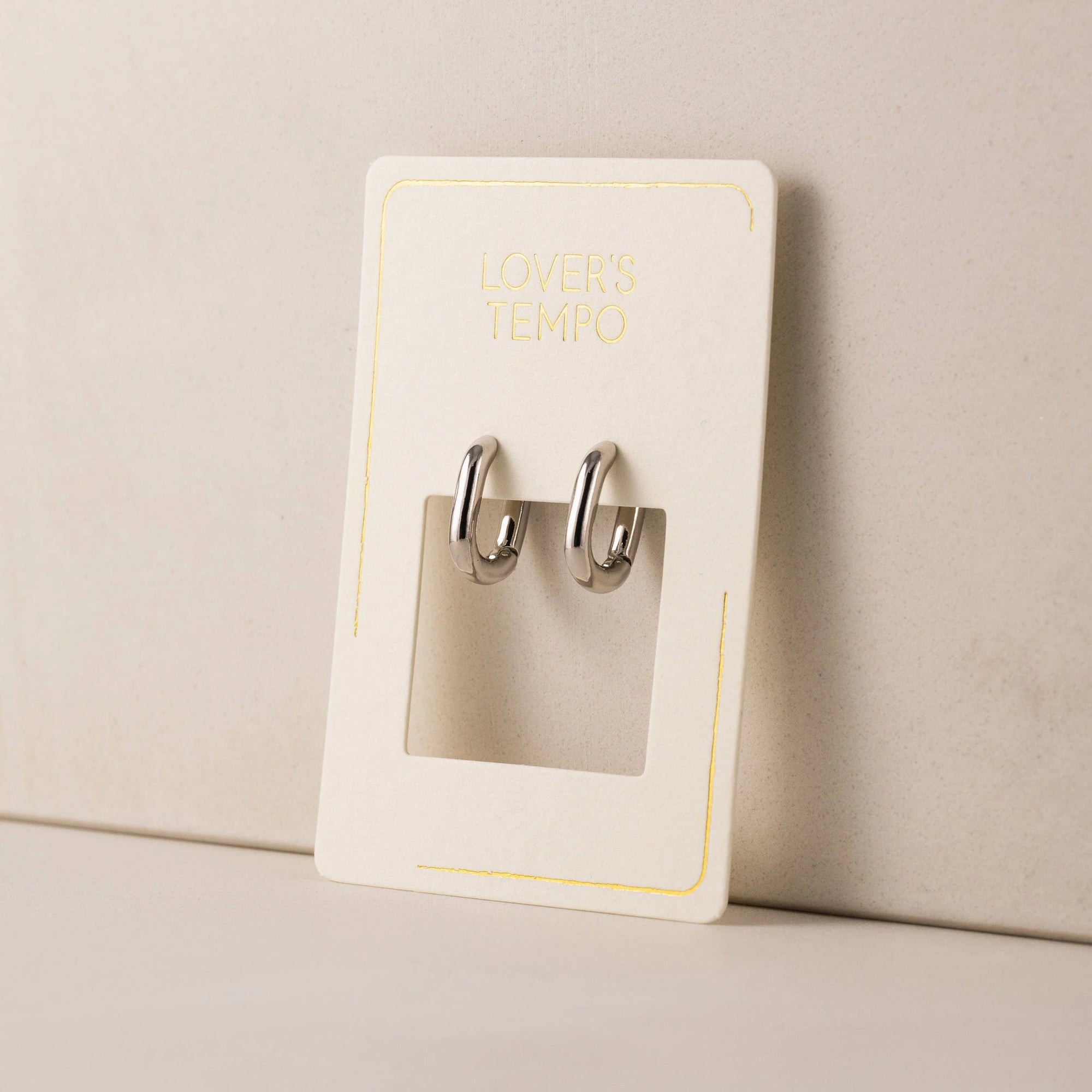 Small Paperclip Puff Hoop Earrings