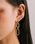 Solana Paperclip Triple Drop Hoops