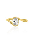 Solitaire Wave Cocktail Ring