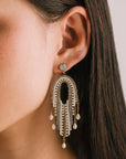 Sway Fringe Earrings - White