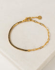 Tennis Paperclip Bracelet - Black Dimond