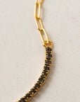 Tennis Paperclip Bracelet - Black Dimond