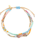 Mixed Media Bracelet | Dreamy Afternoon: Rhodocrosite/Gold