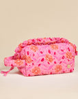 Quilted Cosmetic Pouch: Poppin' Petals Hot Pink