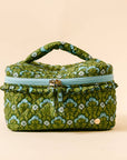 Glam & Go Quilted Cosmetic Bag: Everbloom Forest Green