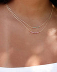 Birthstone Bar Necklace | Gold
