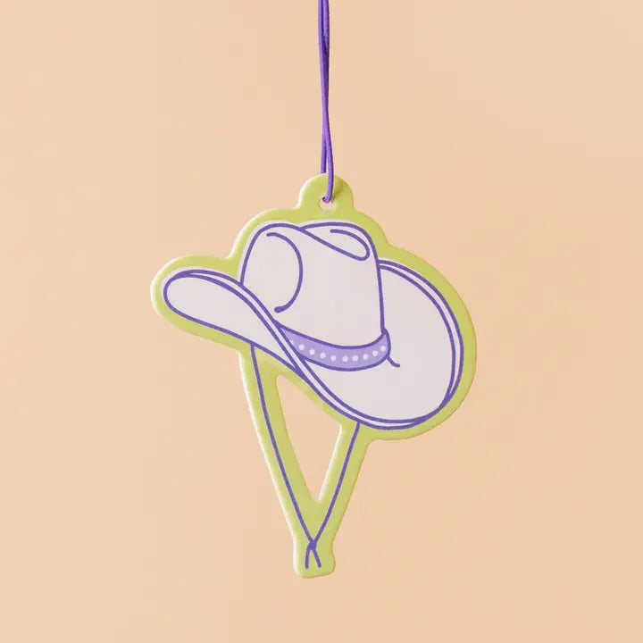 Cowgirl Hat Air Freshener - Green Apple Scent