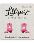 Pink Cowgirl Boot Earrings