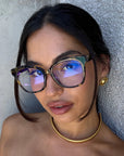 Amber Reading Glasses: Black