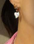 Amelia Heart Hoops: Pearl