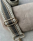 Crossbody Handbag: Cream White Suede Leather