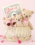 Baby Honey Bear (lavender bow) | Hand-Knit Doll