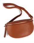 Crossbody Handbag: Rust Brown Leather