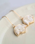 Floral-Style Hook Earrings: Ivory