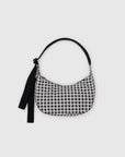 Baggu Small Nylon Crescent Bag - Black & White Gingham