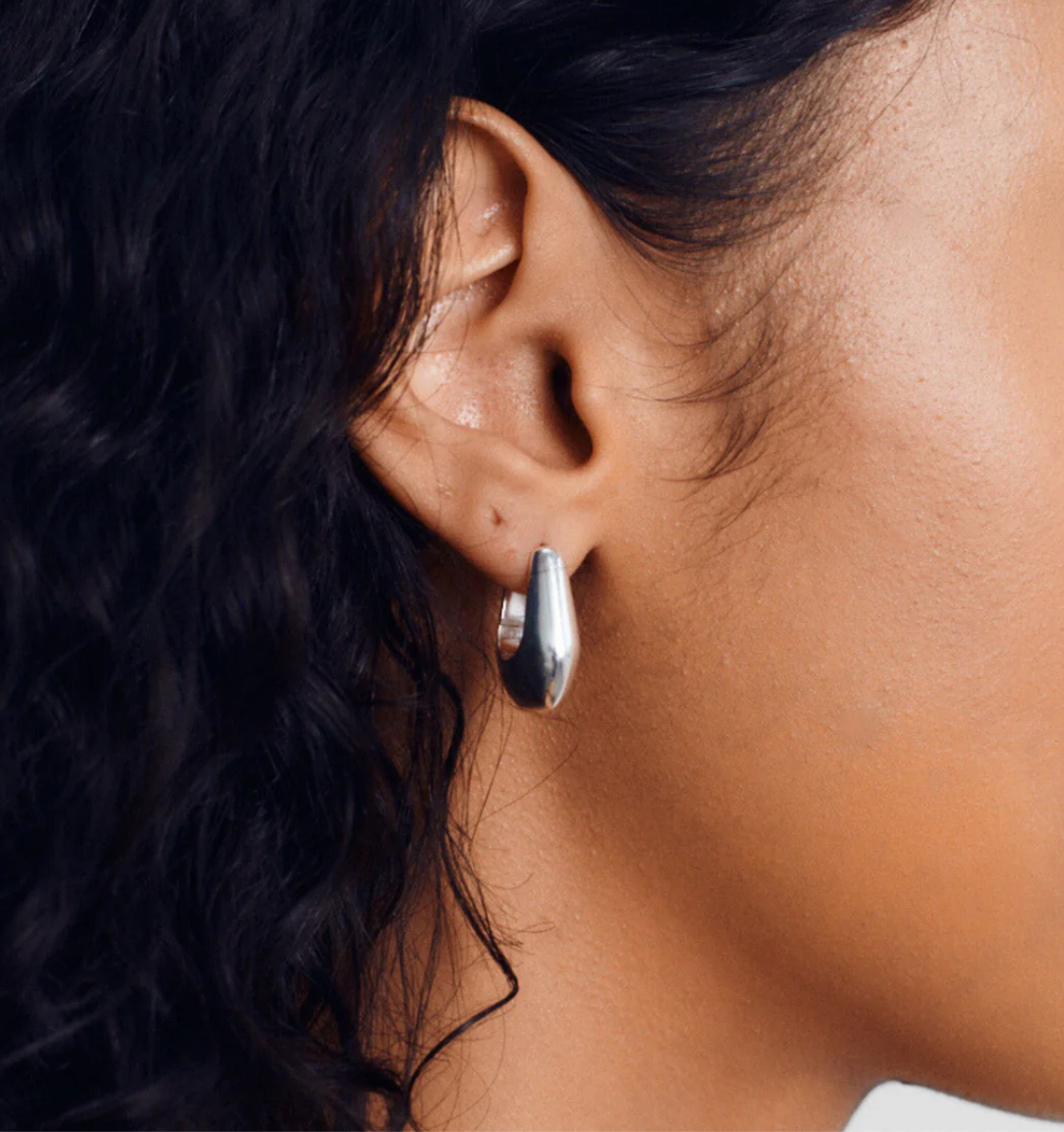 Baguette Hoop | Silver