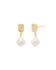 Baroque Petite Drop Earrings: Pearl & Moonstone