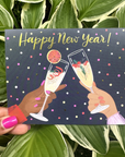 Champagne New Year Floral - Greeting Card