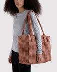 Baggu Small Cloud Carry-On | Tan Houndstooth
