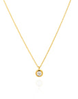 Diamond Bezel Necklace | 14K Gold