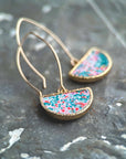 Floral Half Moon Drop Earring