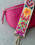 Crossbody Handbag: Pink Leather