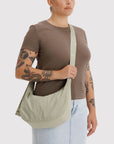 Medium Nylon Crescent Bag - Celadon