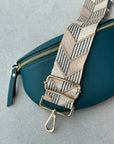 Crossbody Handbag: Turquoise Leather