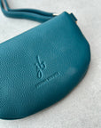Crossbody Handbag: Turquoise Leather