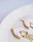 Art Deco Earrings: Ivory