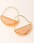 Stone Prism Hoop Earring - Sunstone/Gold