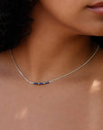 Birthstone Bar Necklace | Silver
