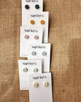 Smile Studs Clay Earrings | Lilac