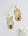 Bohemian Art Deco Earrings: Green