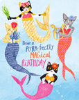 Mermaid Cats Purr-fectly Magical | Greeting Card
