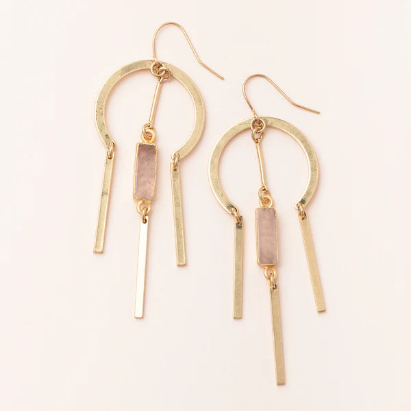 Dream Stone Earring | Rose Quartz/Gold