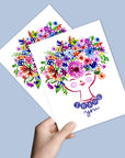 Happy Flower Lady Watercolour | Greeting Card