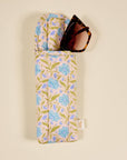 Puffy Sunglasses Case: Poppin' Petals Aqua