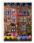 Festive Townhouse Scene Holiday Card