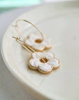 Flower Pendant Earring: Ivory