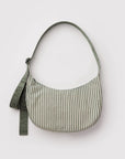 Medium Nylon Crescent Bag - Sage Stripe