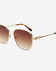 Lea Sunnies: Gold/Brown