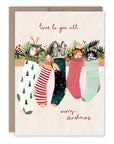 Animals In Stockings Christmas Holiday Card