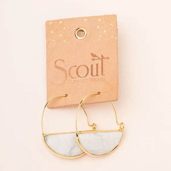 Stone Prism Hoop Earring | Amazonite/Gold